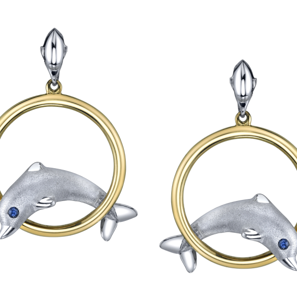 Dolphin Thru Hoop Earrings by Steven Douglas
