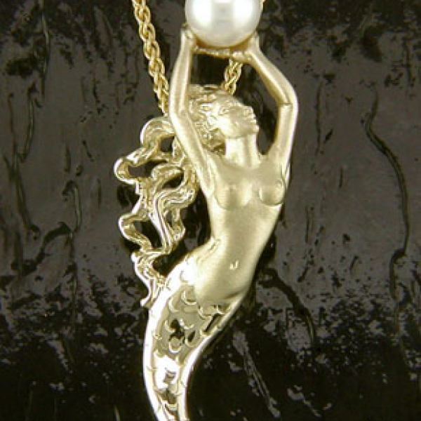 "Goldie" Pearl Mermaid Pendant by Steven Douglas