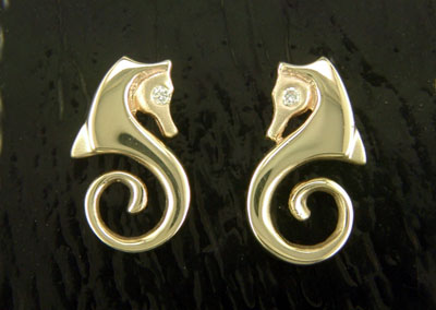 Diamond Classic Seahorse Earrings : SM YG by Steven Douglas